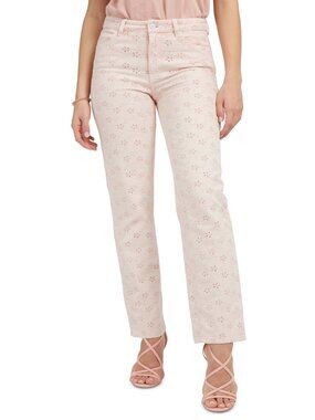 Guess Jeans | 1981 High Rise Straight Leg Eyelet Jeans, Floridada Peach, Size 29
